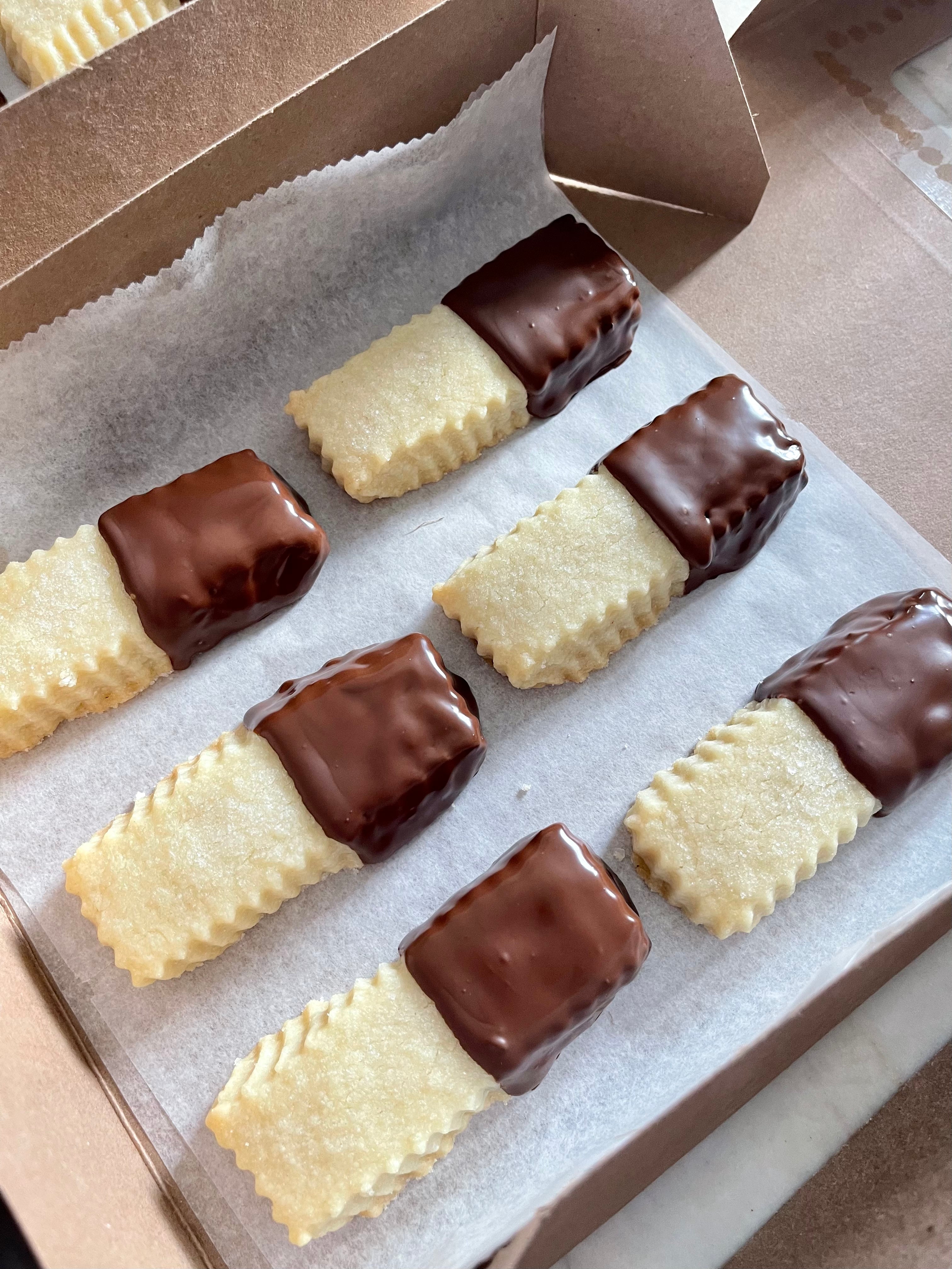 Chocolate-Dipped Shortbread (Dozen) – Sincerely, Sarah
