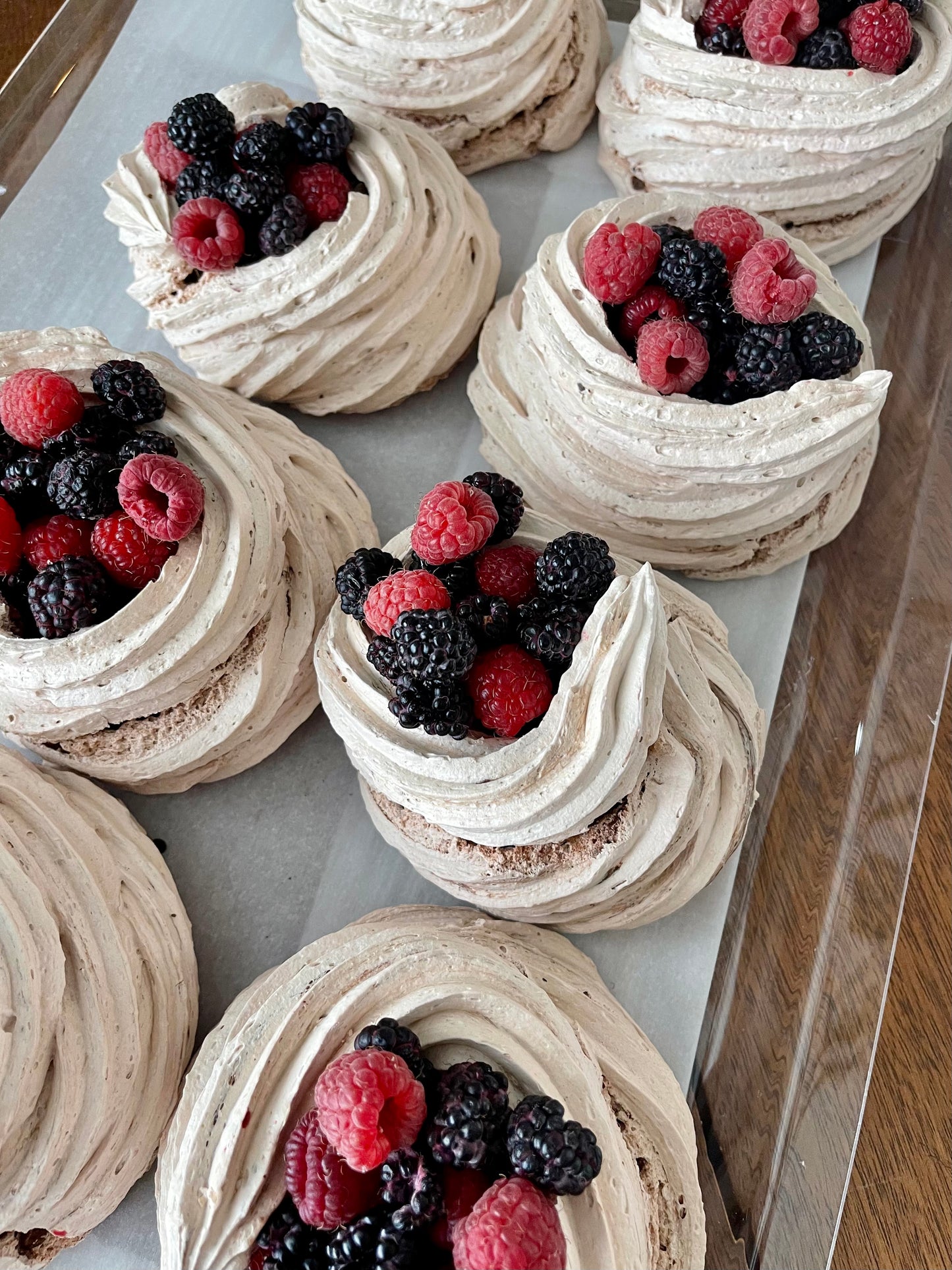 Chocolate Meringue Berry Tarts (Half Dozen) image 0